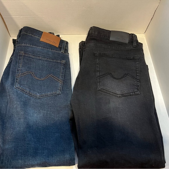 2 Pair Men’s Urban Star Jeans Black and Blue 36x30 - Picture 2 of 6